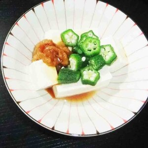 オクラ豆腐梅肉和え